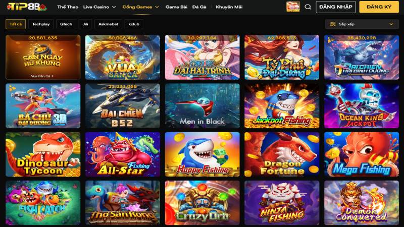 Sảnh bắn cá đổi thưởng TIP88