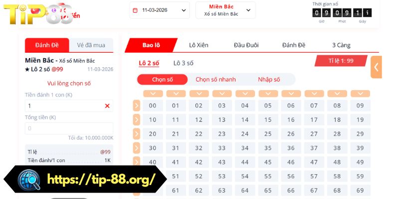Hướng dẫn cách chơi lô đề online trên nhà cái TIP88