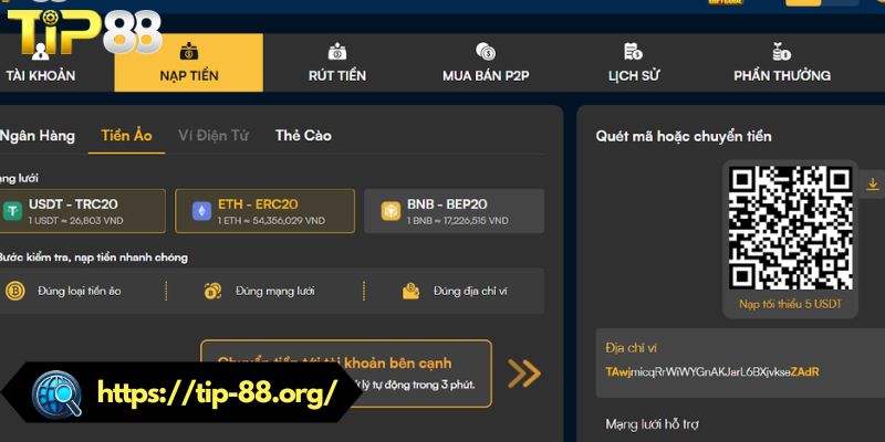 Hướng dẫn cách rút tiền TIP88 chính xác, an toàn