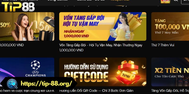 Những gói khuyến mãi TIP88 cập nhật năm 2026